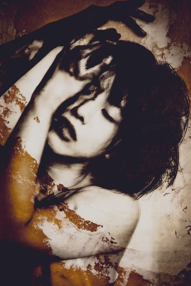 Dreaming Woman Portrait by Kurosaki Sangan — canvas wall art