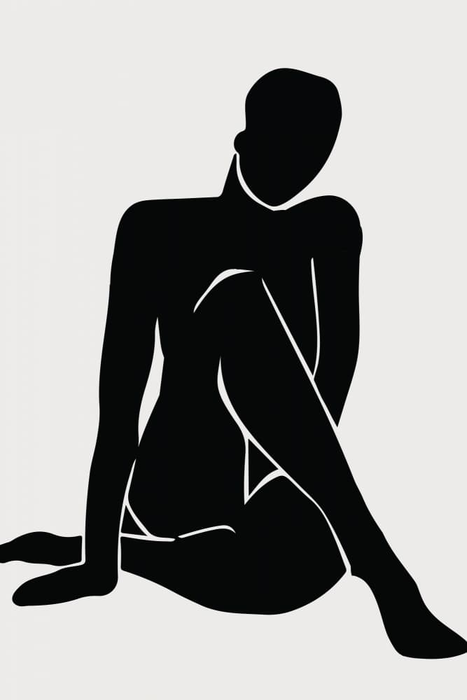 Elegant Seated Silhouette by jay stanley — canvas wall art