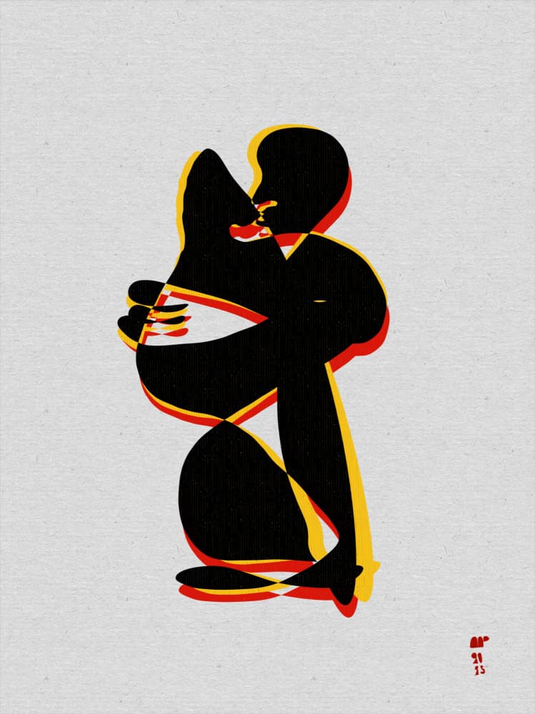 Romantic Couple Kiss by Martino Pietropoli — canvas wall art