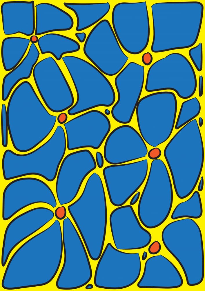 Abstract Blue Blooms by Nicholas — canvas wall art