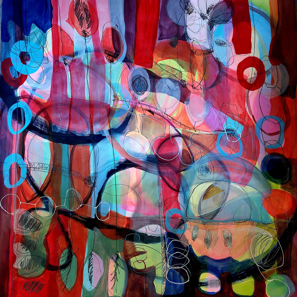 Vibrant Abstract Shapes by Monika Riethmueller — canvas wall art