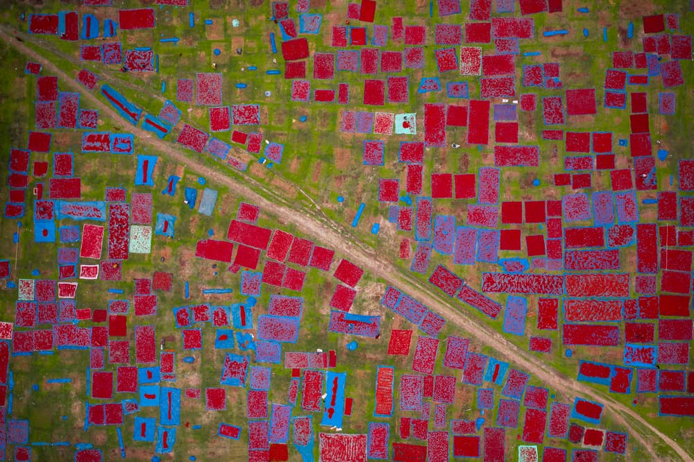 Vibrant Textile Landscape by Azim Khan Ronnie — canvas wall art