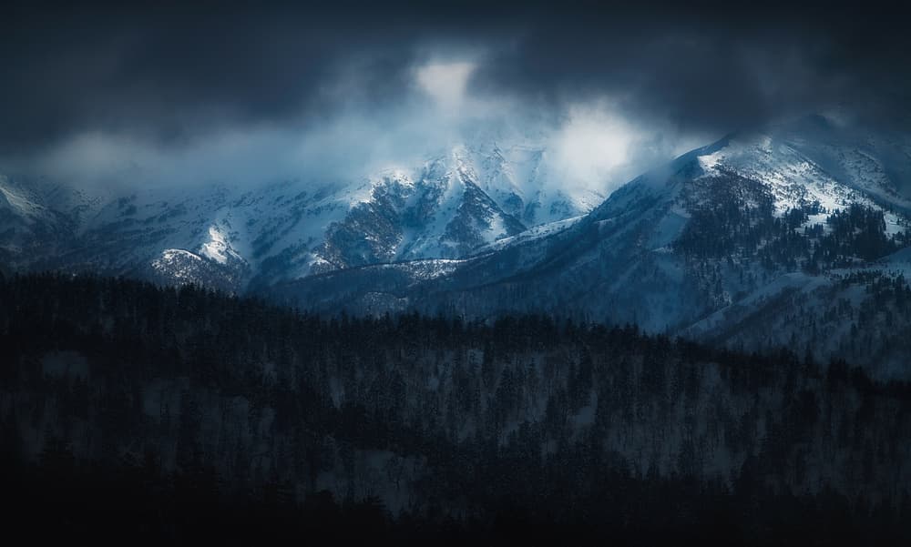 Dramatic Winter Mountains by swapnil deshpande — canvas wall art