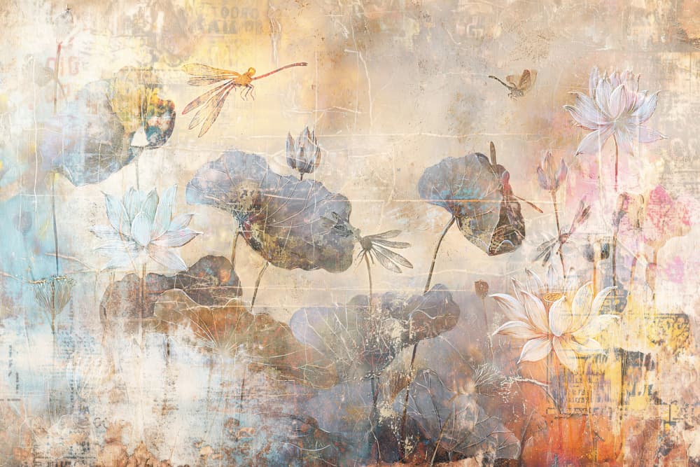 Serene Lotus Dragonfly by Rafal Kulik — canvas wall art