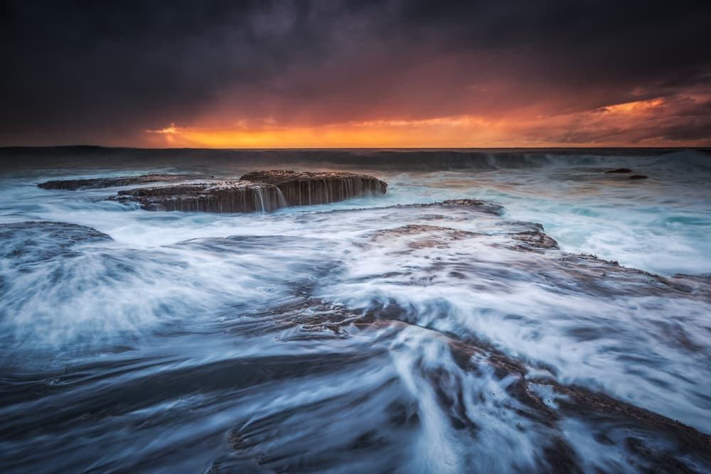 Dramatic Ocean Sunset by Tim Fan — canvas wall art
