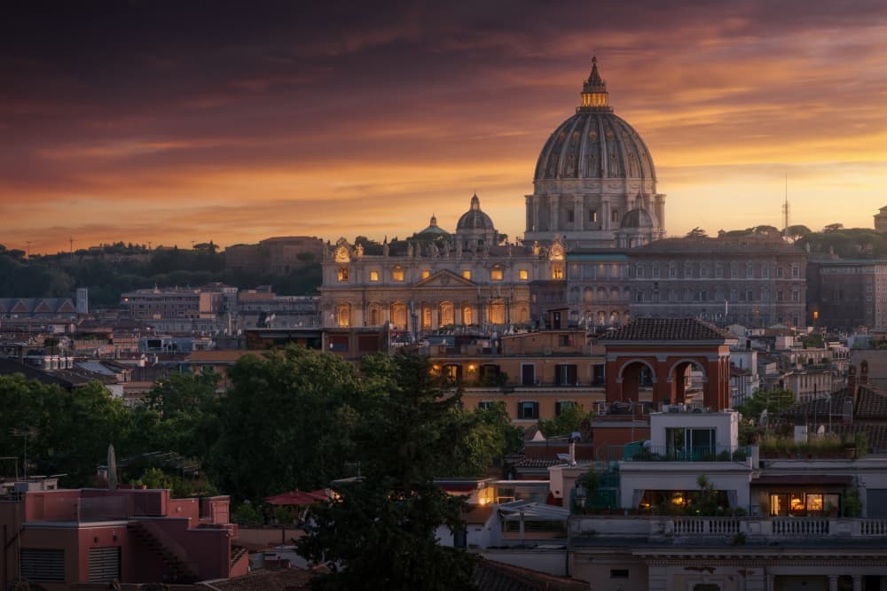 St Peter's Golden Sunset by Jose Parejo — canvas wall art