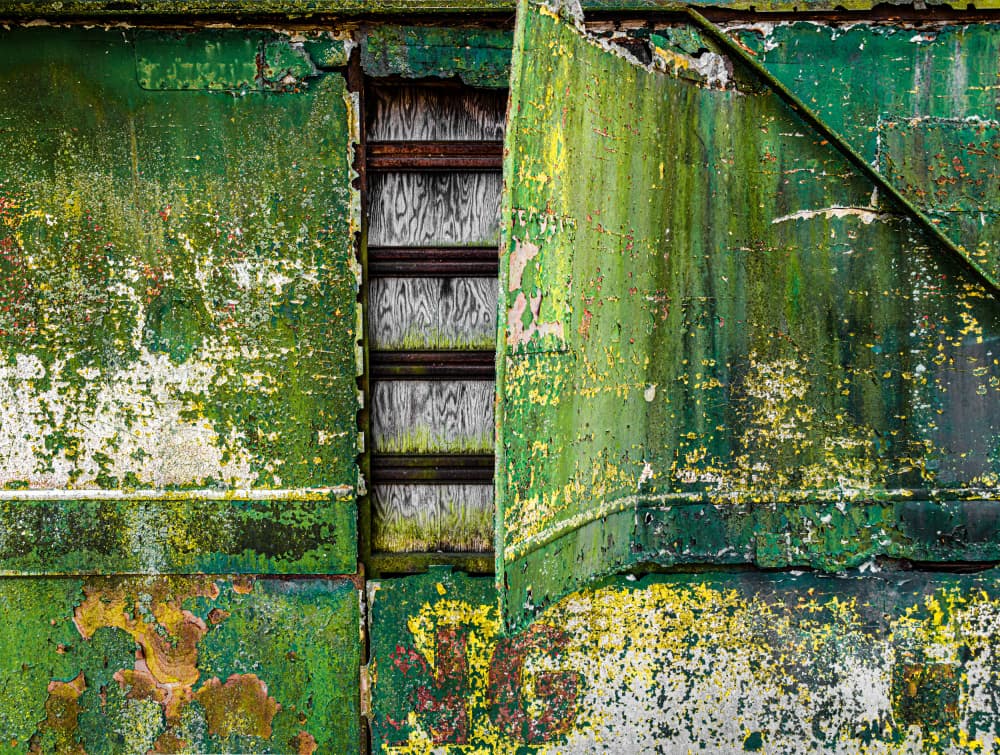 Peeling Green Textures by Andrew Beavis — canvas wall art