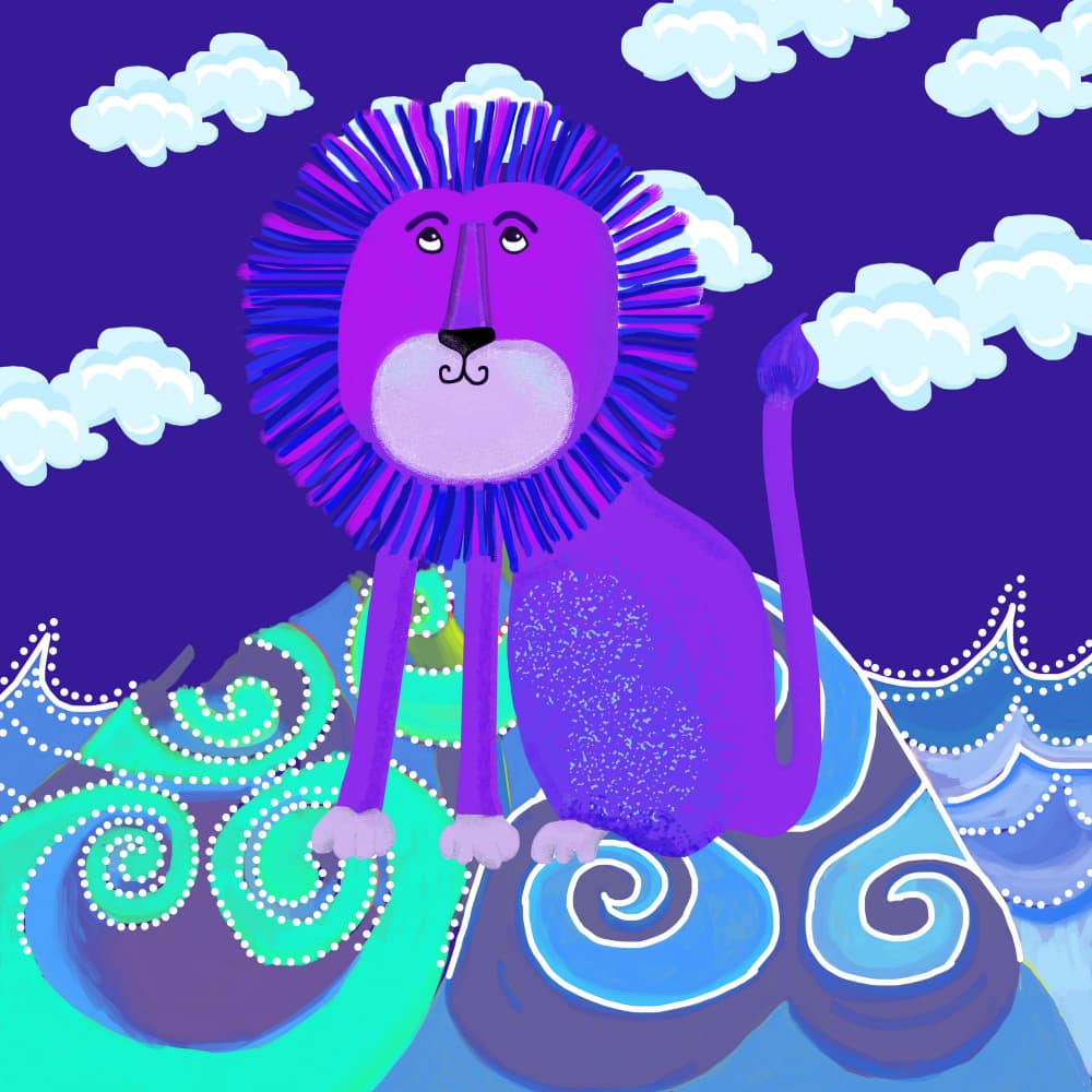 Purple Lion's Dream by Lynnda Rakos — canvas wall art