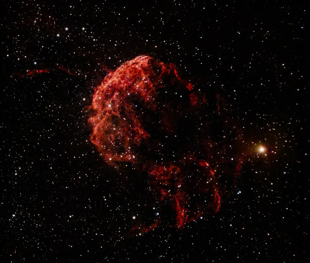 Glowing Red Nebula by Alex Li — canvas wall art