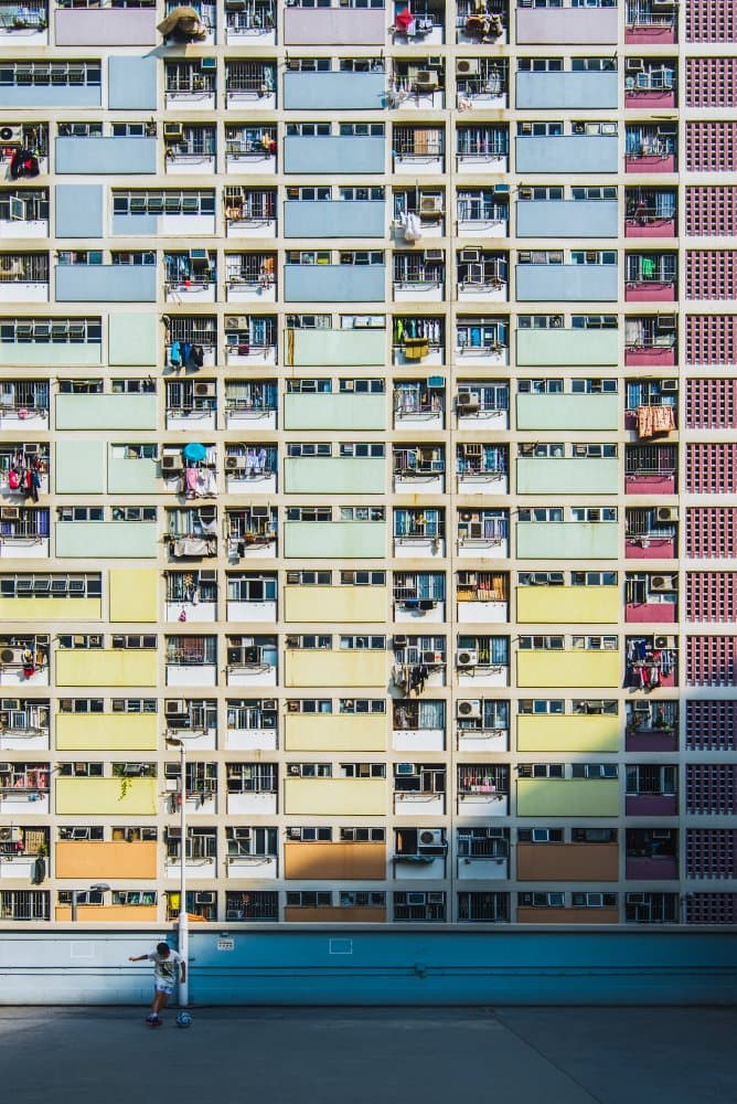 Colorful Hong Kong Facade by Kevin Jiang — canvas wall art