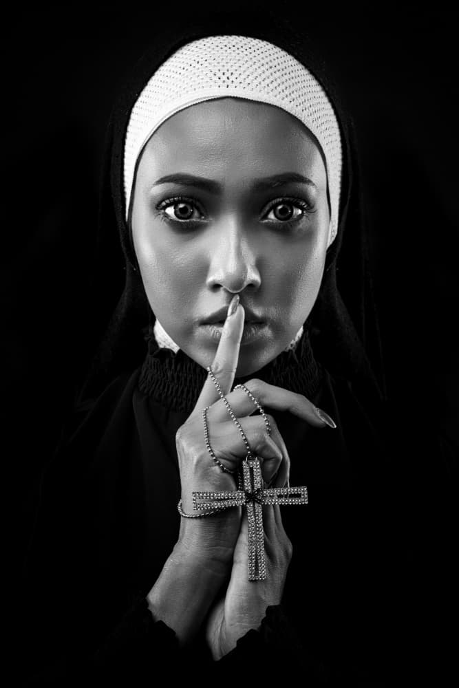 Silent Nun's Devotion by JAYATU CHANDRA DAS — canvas wall art