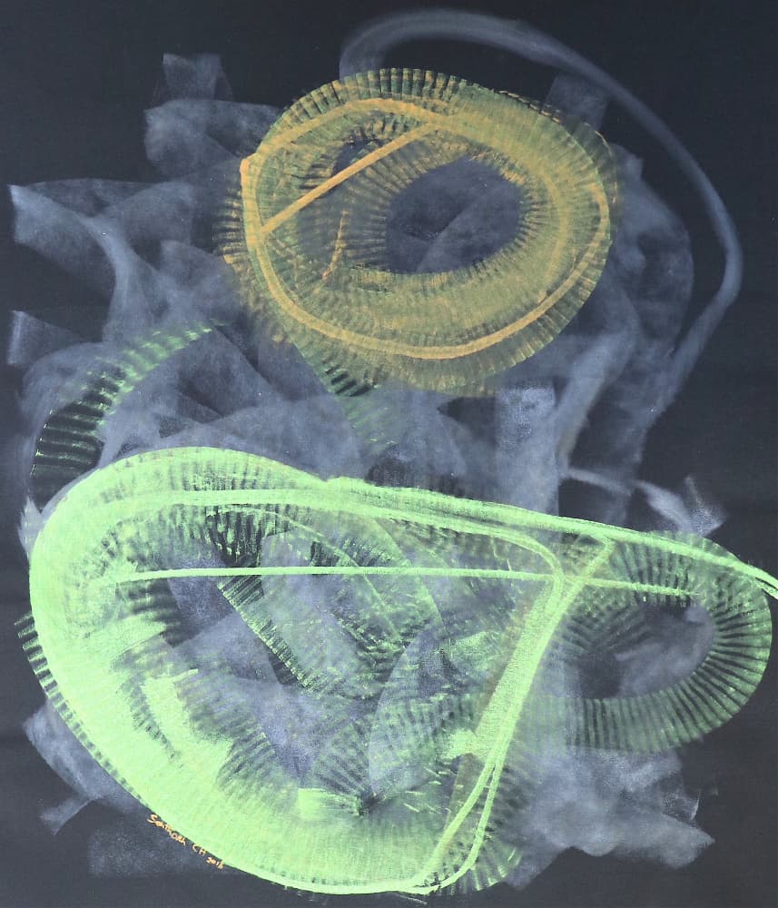 Vibrant Spiral Forms by Santhosh ch — canvas wall art