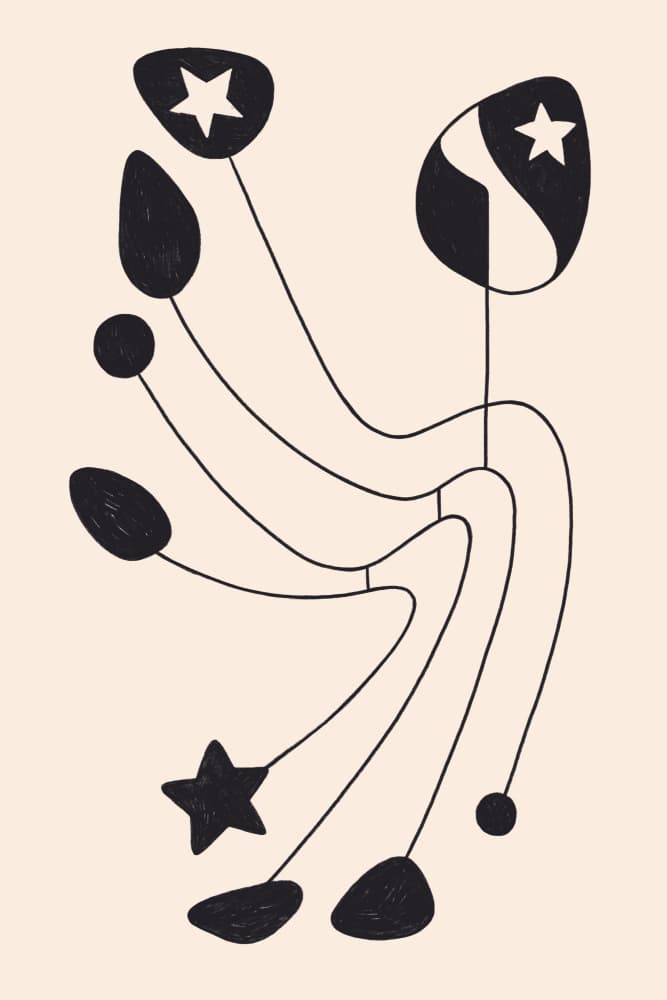 Abstract Flowing Star Forms by Maria Galybina — canvas wall art