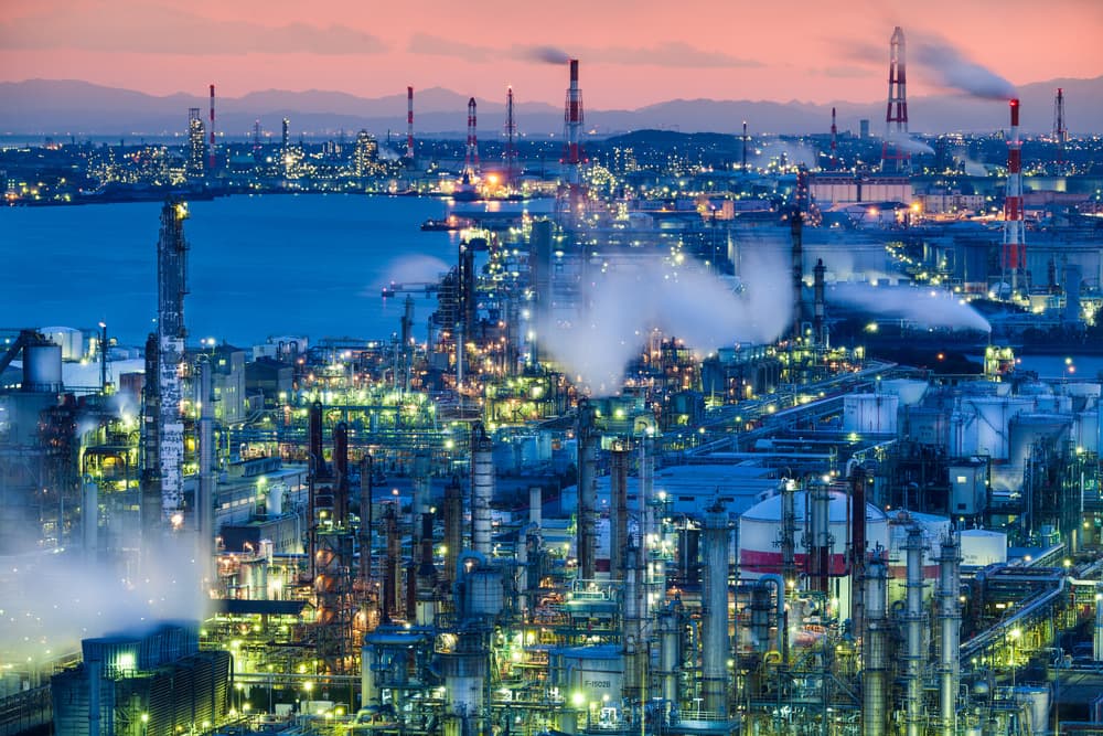 Twilight Industrial Complex by Takao Kataoka — canvas wall art