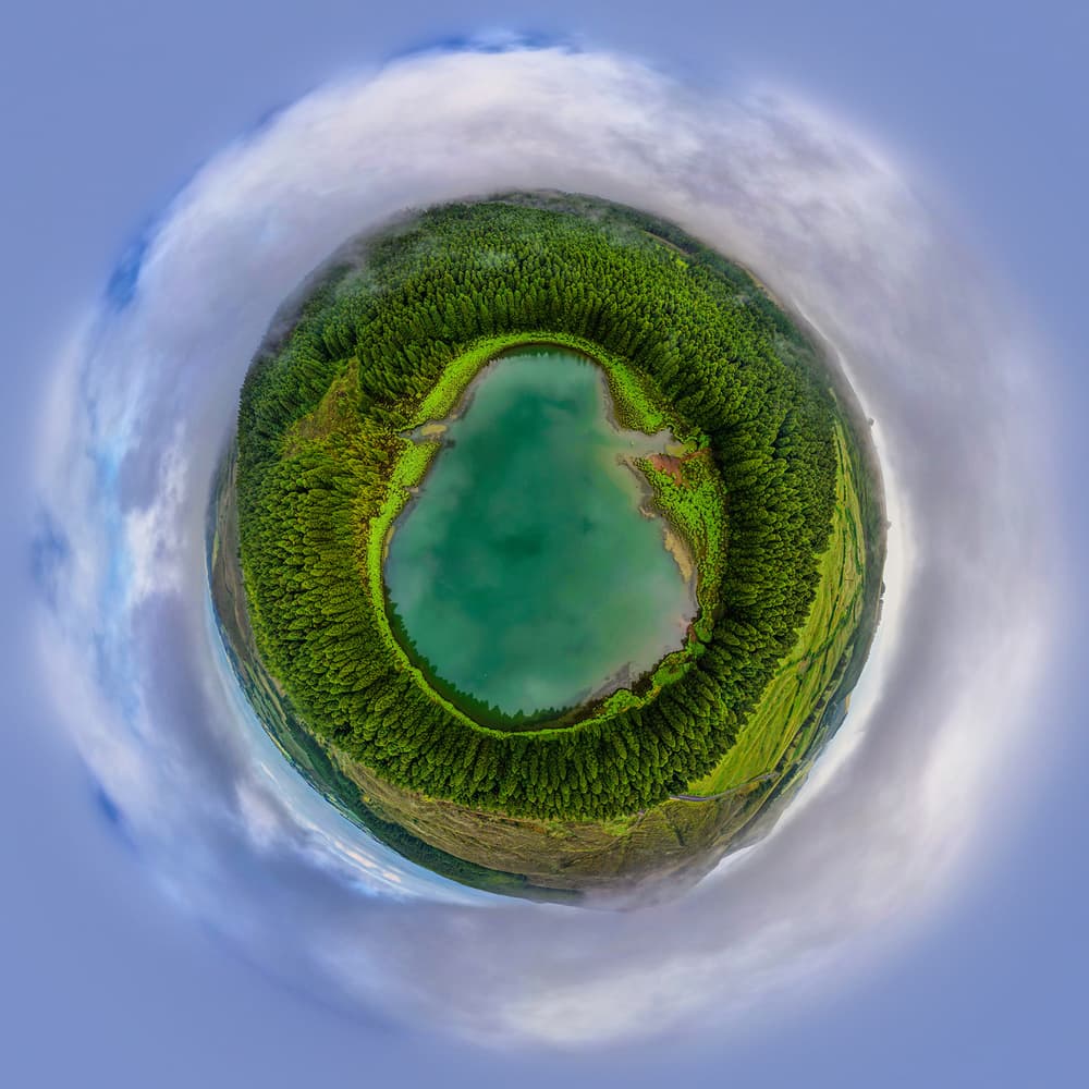 Emerald Lake Little Planet by Alvaro Roxo — canvas wall art