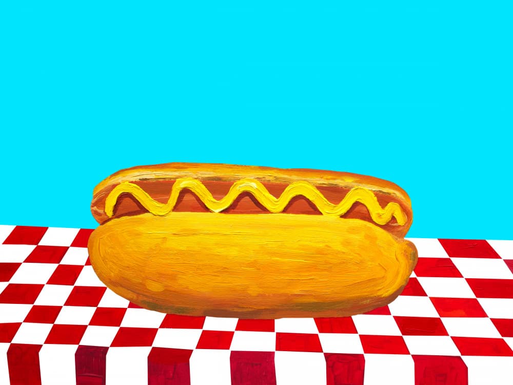 Classic Hot Dog Picnic by Alice Straker — canvas wall art