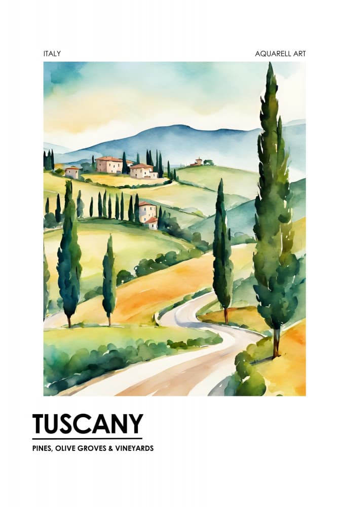 Tuscan Rolling Hills by Ohkimiko — canvas wall art