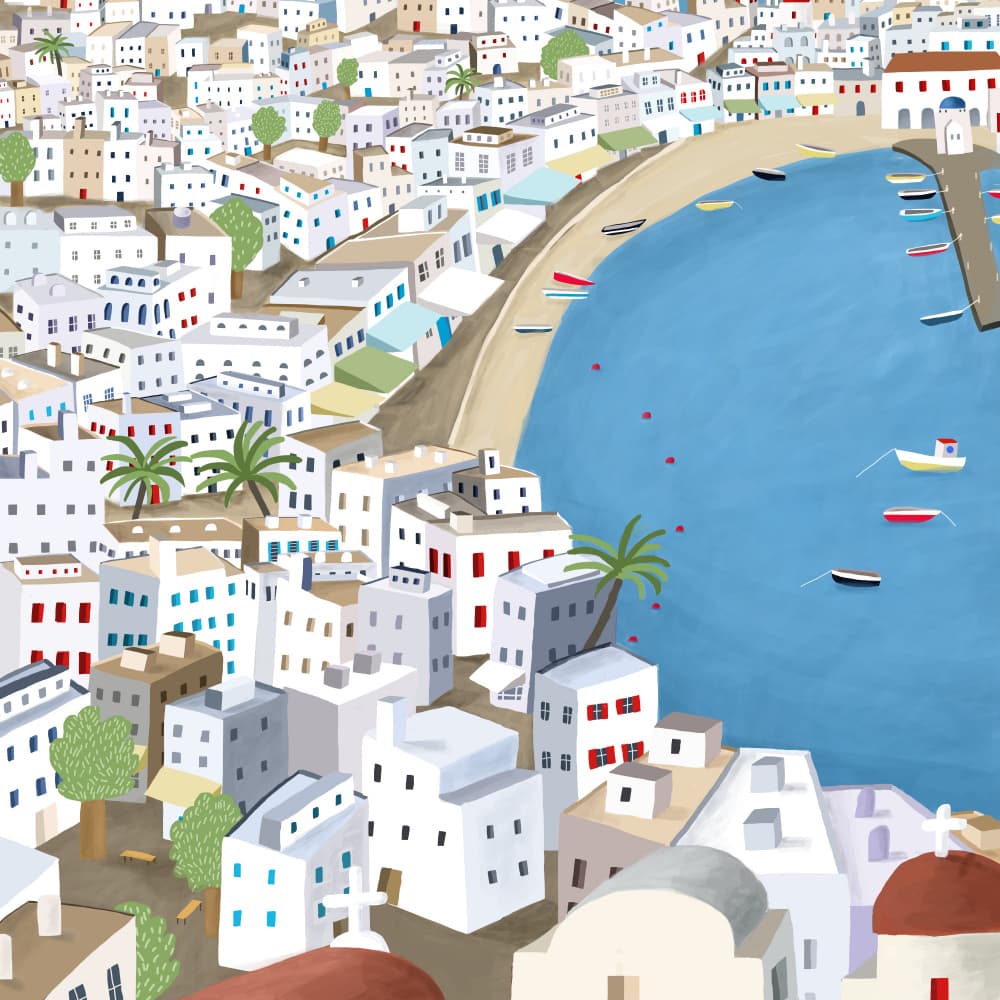 Charming Greek Village by Carla Daly — canvas wall art