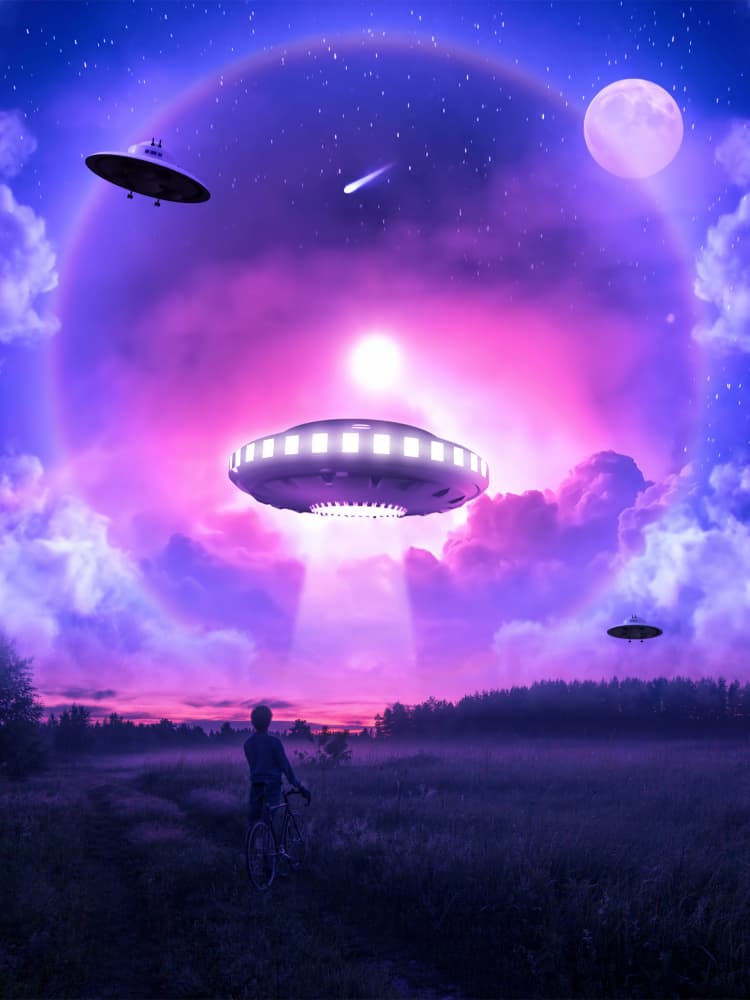 UFO Night Encounter by Ritvik takkar — canvas wall art
