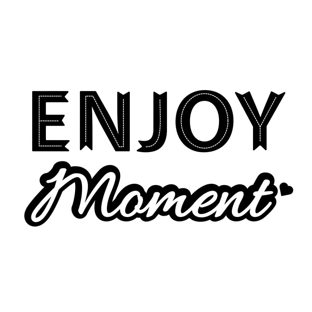 Enjoy Moment Script by Marika Barsrsind — canvas wall art