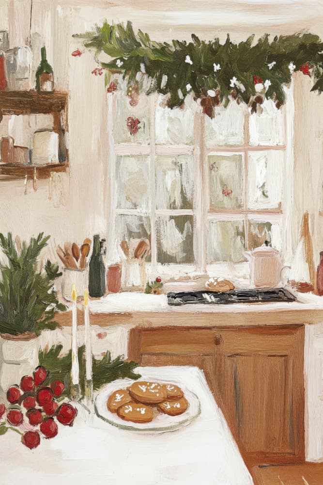 Christmaskitchen by Treechild — canvas wall art