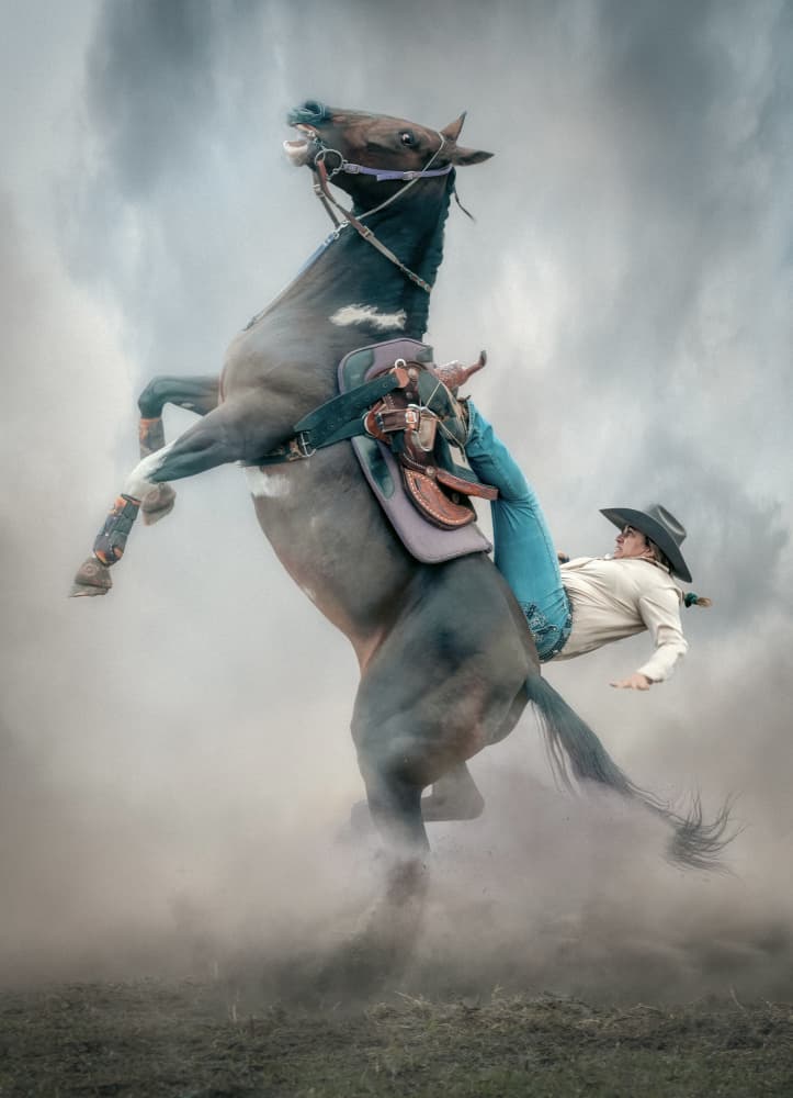 Wild Rodeo Moment by Frank Ma — canvas wall art