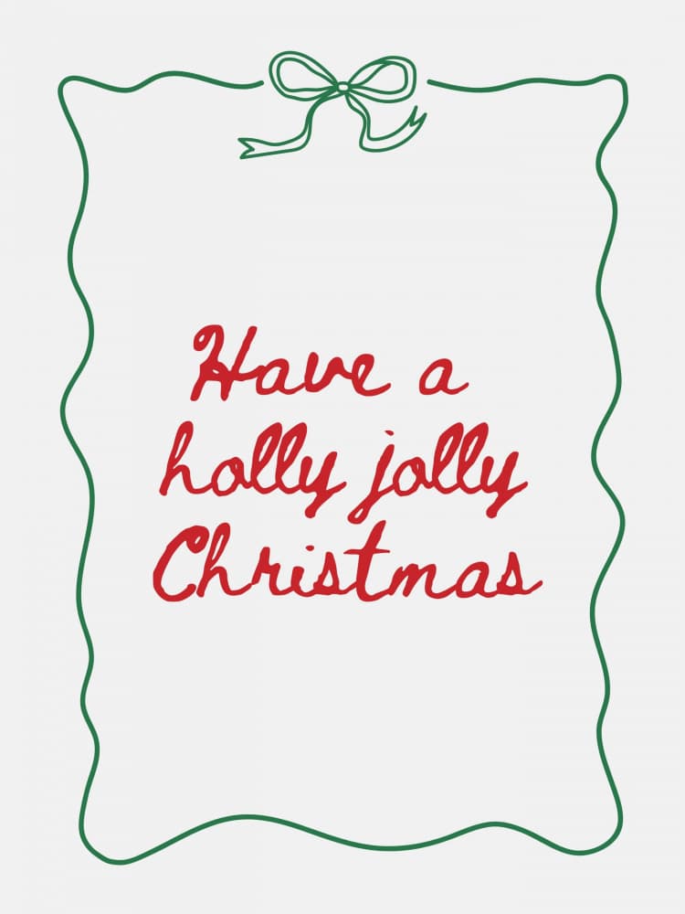 Jolly Christmas Message Bow by Jolly and Dash — canvas wall art