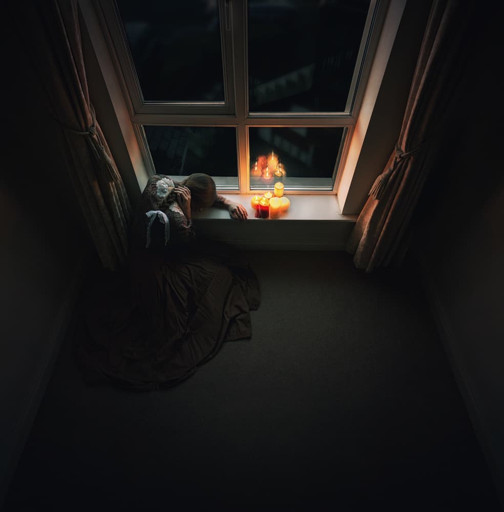 Pensive Window Glow by Magdalena Russocka — canvas wall art