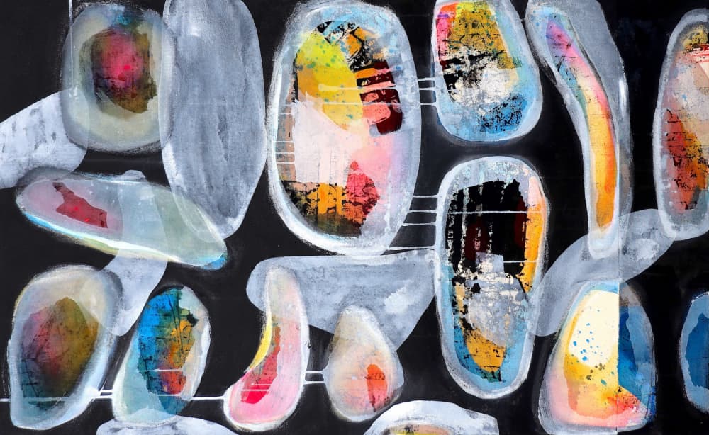 Vibrant Abstract Shapes by POOVI ART — canvas wall art