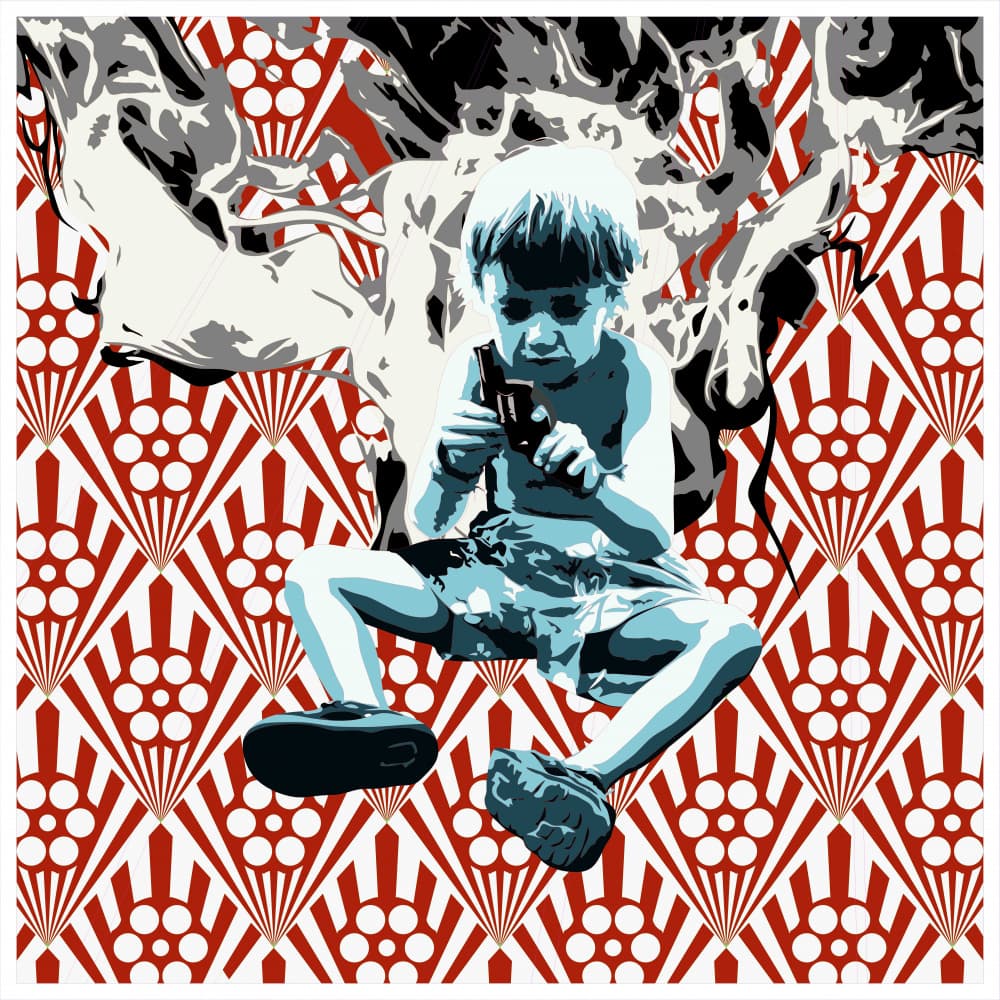Digital Kid Red Pattern by andrea de ranieri — canvas wall art