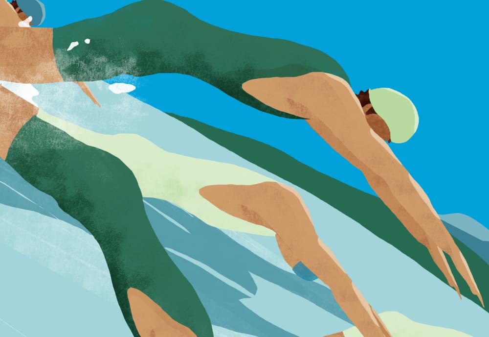 Dynamic Swimmer Dive by Annelien Smet — canvas wall art