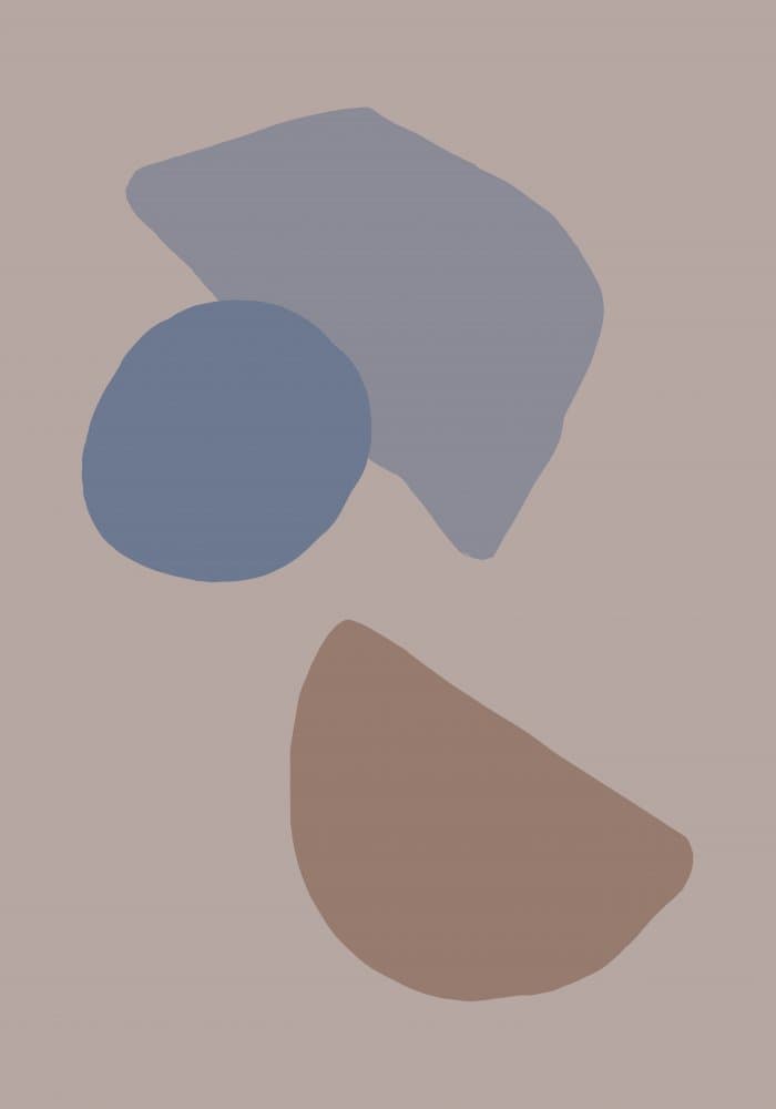 Blue Brown Organic Shapes by Pictufy Studio — canvas wall art