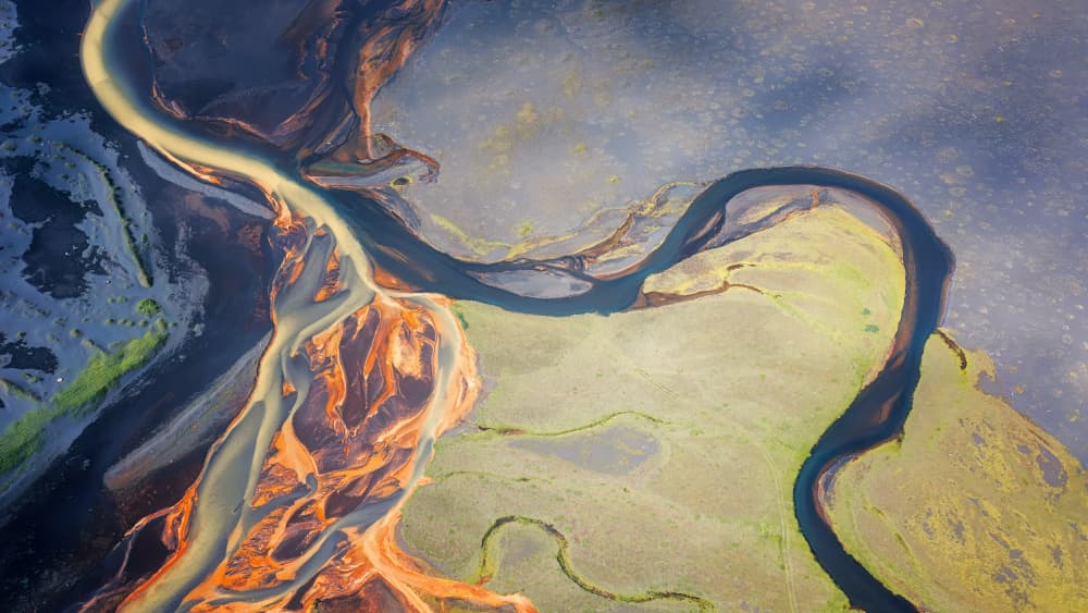 Colorful River Delta by Hanping Xiao — canvas wall art