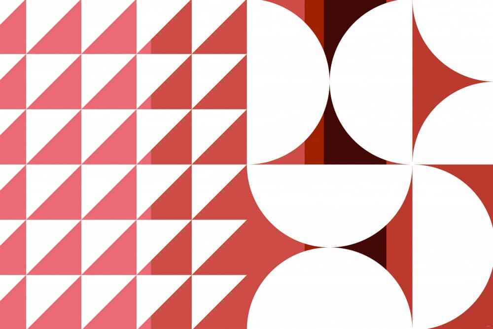 Abstract Red Geometry by Sue Skellern — canvas wall art
