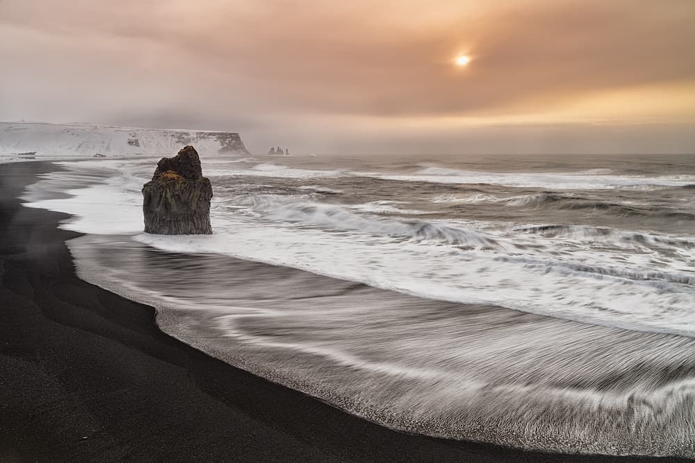 Black Sand Winter Waves by Luigi Ruoppolo — canvas wall art