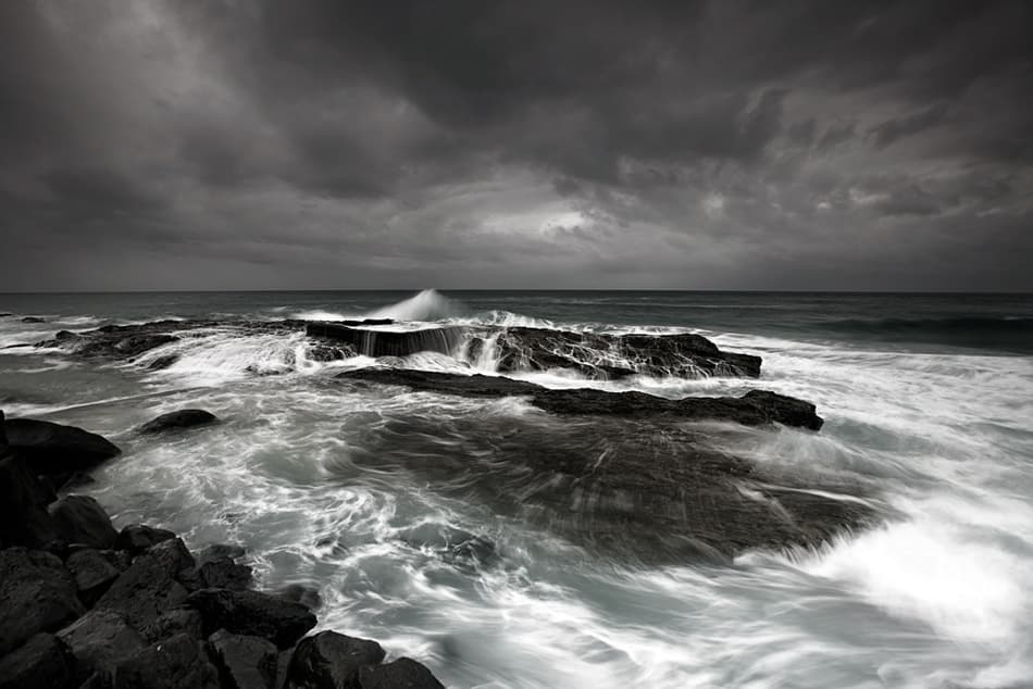 Dark Coastal Waves by Mel Brackstone — canvas wall art