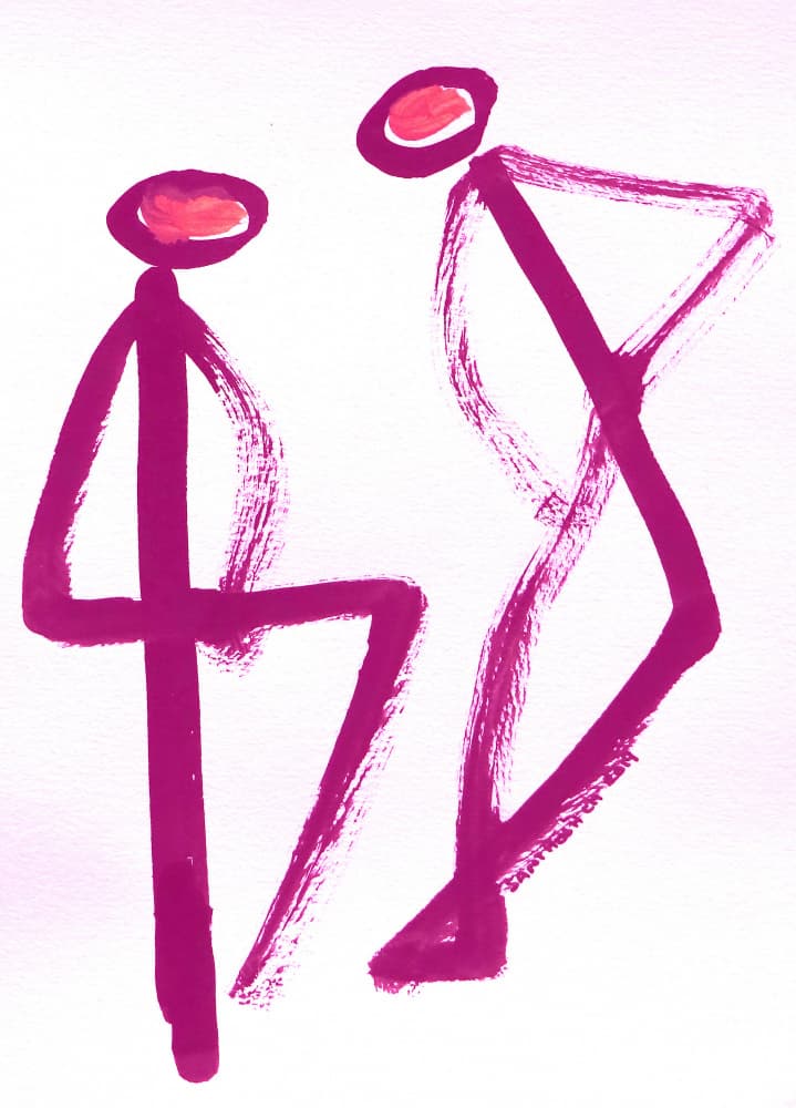 Abstract Magenta Figures by Santhosh ch — canvas wall art