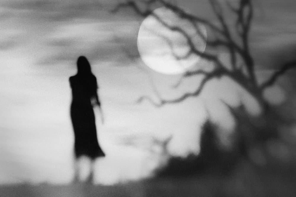 Mysterious Silhouette Moon by Jay Satriani — canvas wall art