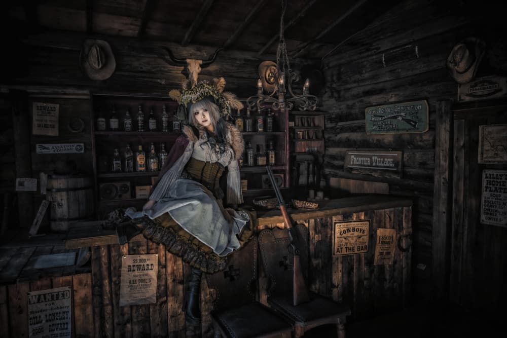 Mysterious Saloon Girl by KOIKI — canvas wall art