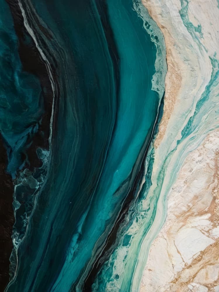 Fluid Teal Gold Marble by Alpenglow Workshop — canvas wall art