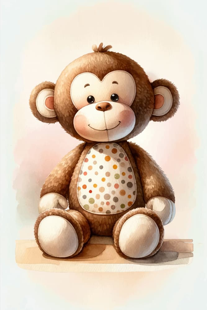 Charming Plush Monkey by Andreas Magnusson — canvas wall art