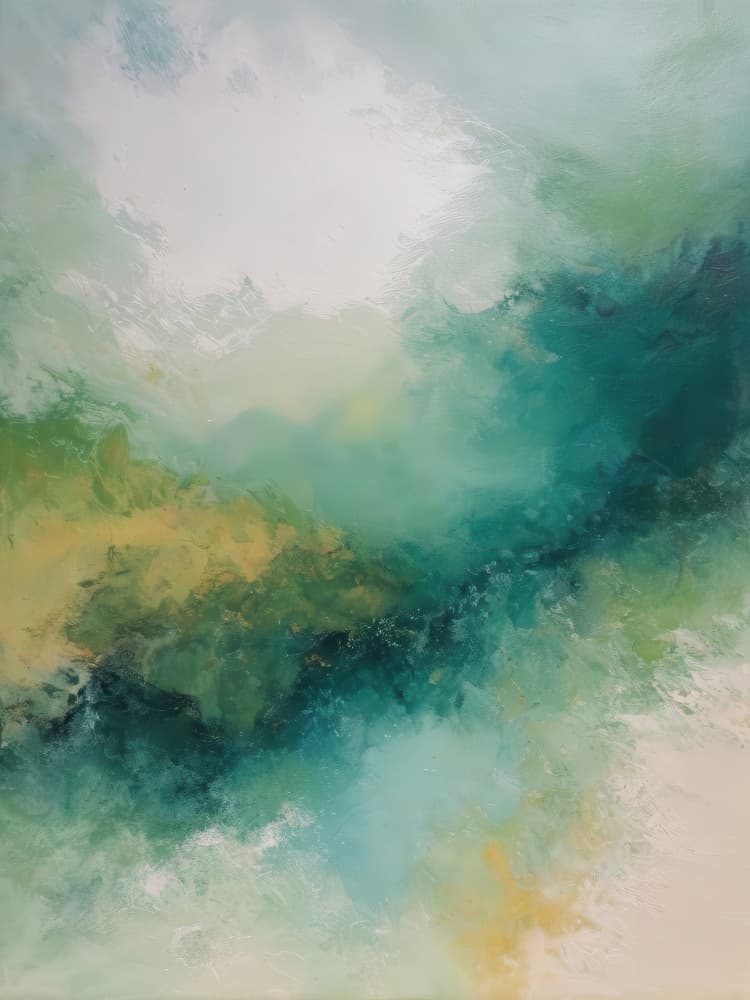 Teal Green Abstract Flow by Alpenglow Workshop — canvas wall art