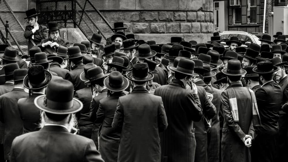 Men In Black Hats by Robert Sherman — canvas wall art