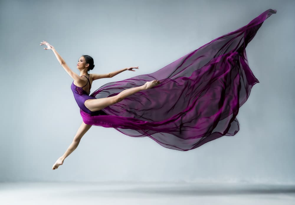 Graceful Purple Leap by Mieke Suharini — canvas wall art