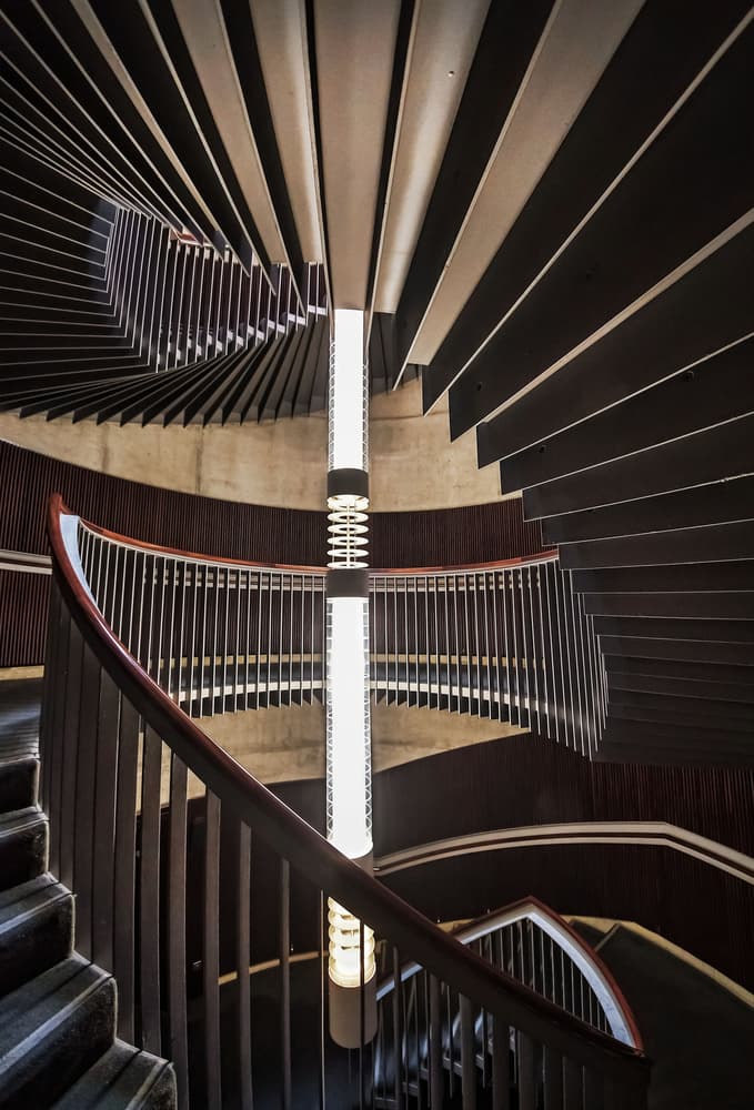 Dramatic Spiral Staircase by Renate Reichert — canvas wall art
