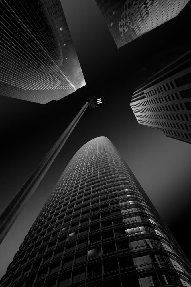 Dramatic Urban Towers by Rong Shu — canvas wall art