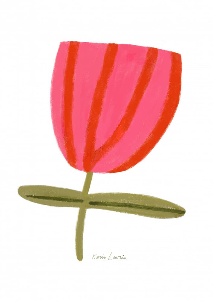 Modern Pink Flower by Karin Lauria — canvas wall art