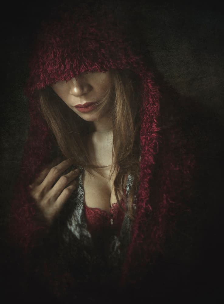 Mysterious Red Hood by Sebastian Kisworo — canvas wall art