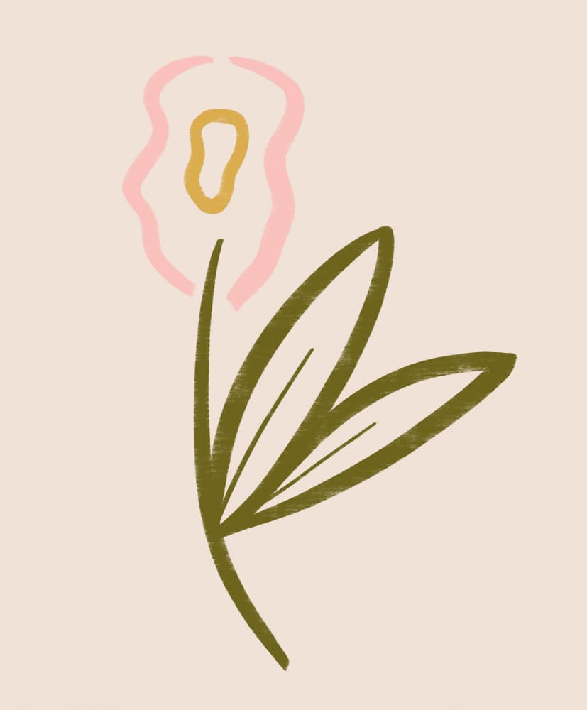 Minimalist Pink Flower by Galaxy Eyes — canvas wall art