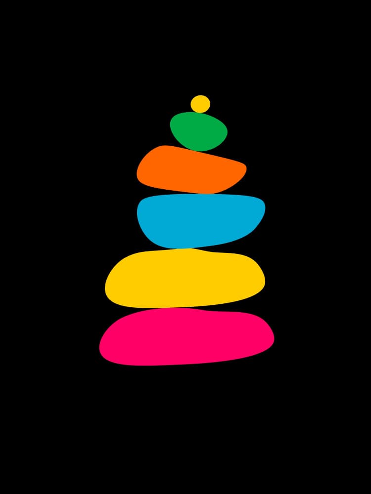 Vibrant Stone Stack by Baobab Print store — canvas wall art